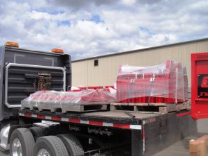 Trailer Truck Shipping Red Painted Parts